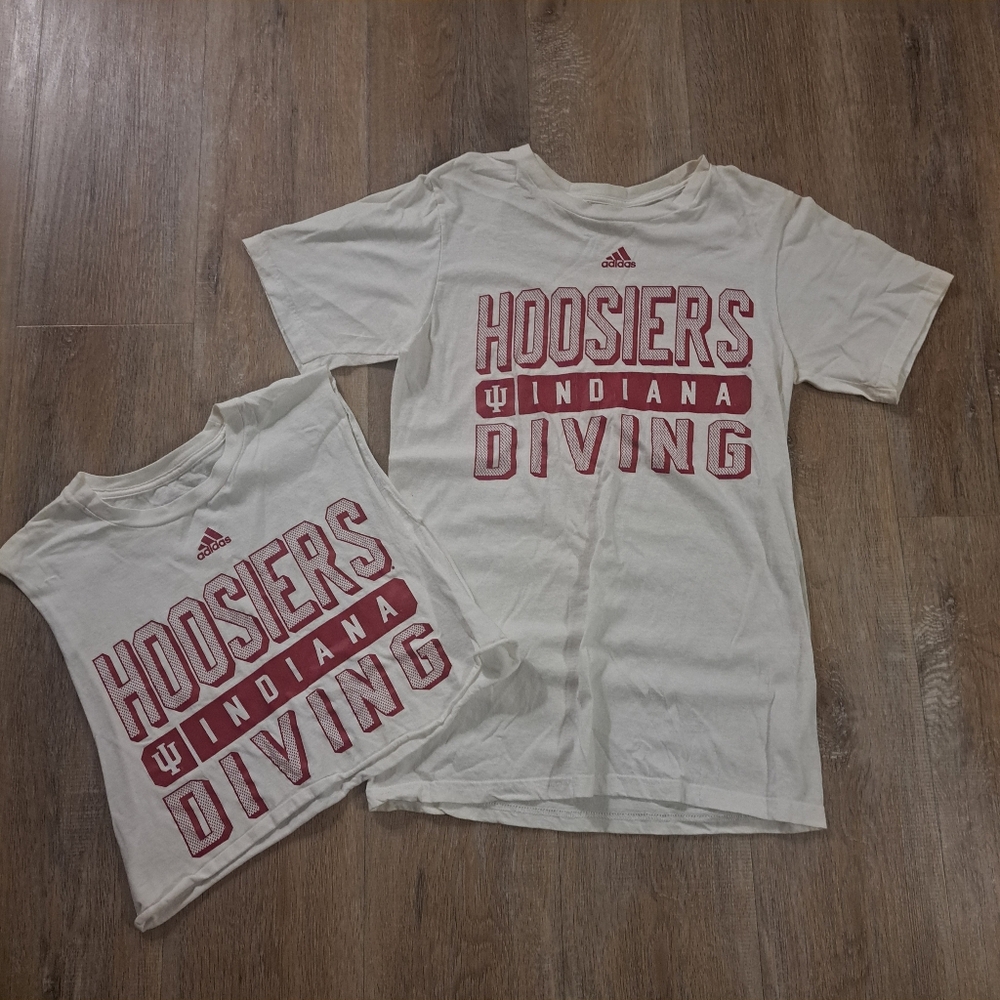 Adidas Bundle Two Indiana Hoosiers Diving T-Shirts Men's Size Small